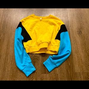 Shein Cropped Color Block Sweatshirt